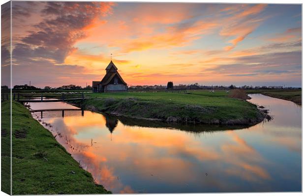 Fairfield Church at Sunset Canvas Print by Andrew Ray