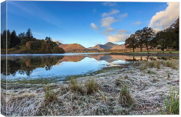 Frosty Morning (Derwent Water) Canvas Print by Andrew Ray