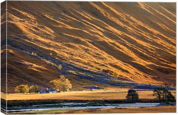 Isolated Farmstead (Glen Etive) Canvas Print by Andrew Ray