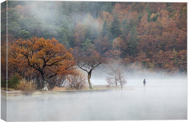 Fisherman on Crummock Water   Canvas Print by Andrew Ray