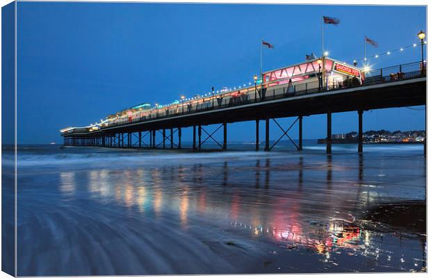 Twlight at Paignton Pier  Canvas Print by Andrew Ray