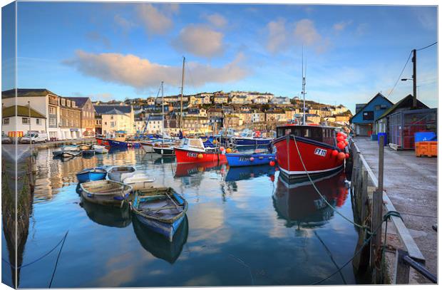 Mevagissey Inner Harbour Canvas Print by Andrew Ray