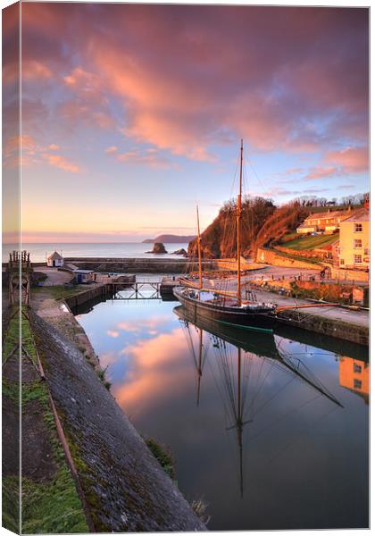Sunrise Reflections (Charlestown) Canvas Print by Andrew Ray