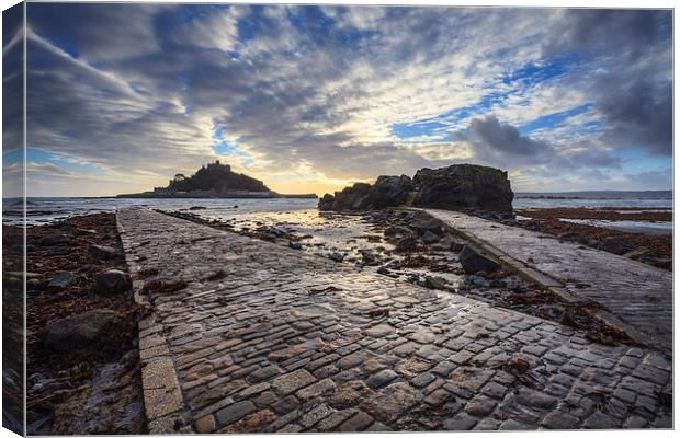 Double Causeway (St Michael's Mount) Canvas Print by Andrew Ray