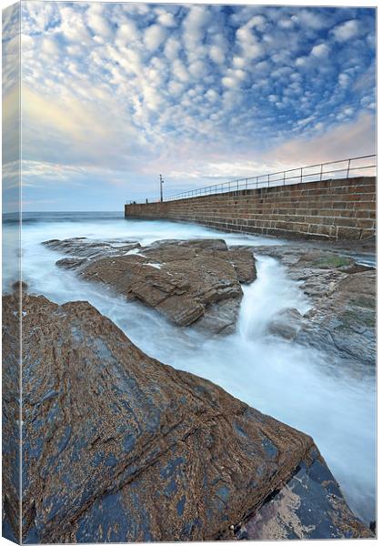 Pier at Porthleven Canvas Print by Andrew Ray
