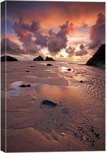 Sunset at Holywell Canvas Print by Andrew Ray