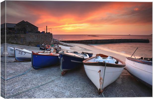 Sunset at Sennen Cove Canvas Print by Andrew Ray