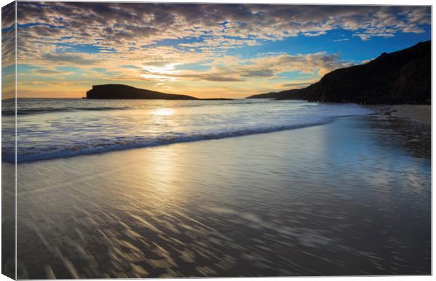 Setting Sun at Oldshoremore Canvas Print by Andrew Ray