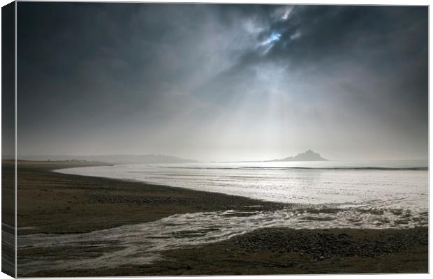 Partial Eclipse (St Michael's Mount) Canvas Print by Andrew Ray
