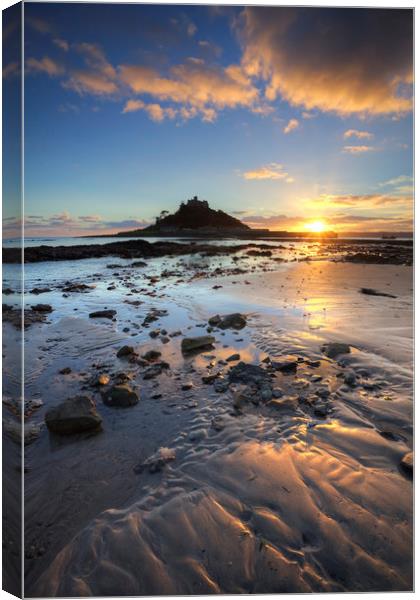 Marazion Beach at Sunset Canvas Print by Andrew Ray