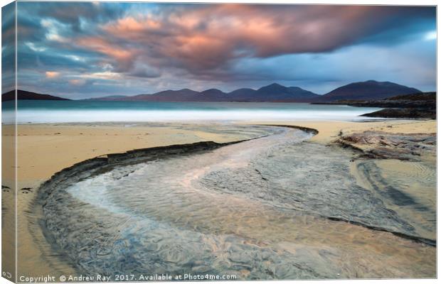 Luskentyre Beach at Sunset Canvas Print by Andrew Ray