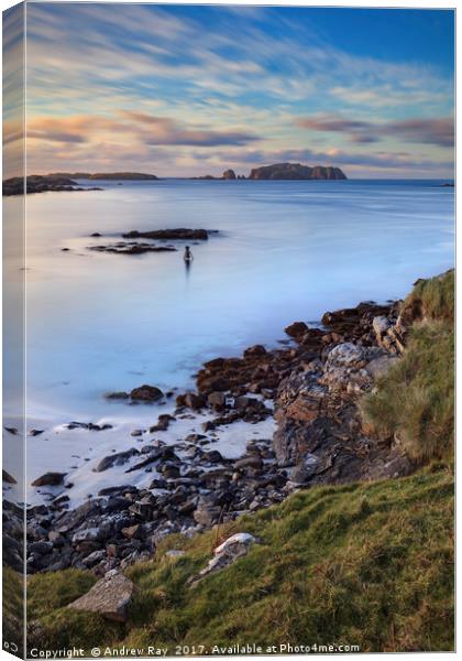 Cliff Top View (Great Bernera) Canvas Print by Andrew Ray