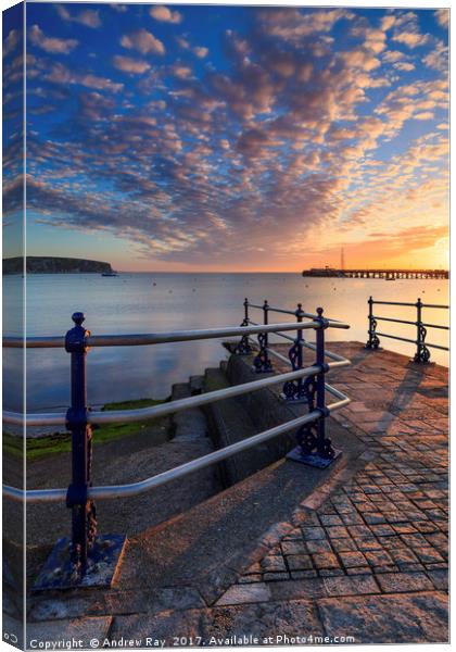 Swanage Bay Canvas Print by Andrew Ray