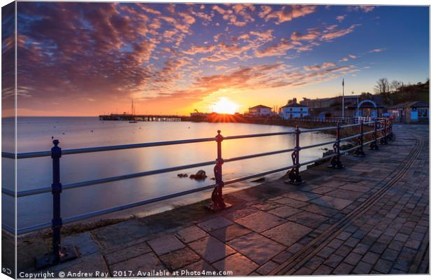 Towards Swanage Pier Canvas Print by Andrew Ray