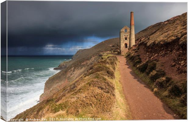 Approaching Storm (Wheal Coates)  Canvas Print by Andrew Ray