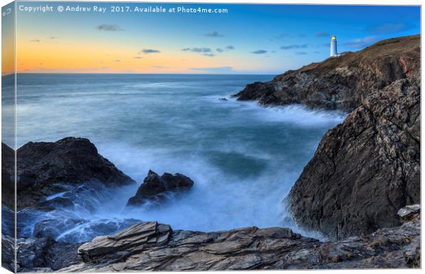 Twilight at Trevose Canvas Print by Andrew Ray