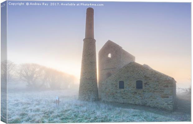 Winters Morning (Wheal Busy) Canvas Print by Andrew Ray