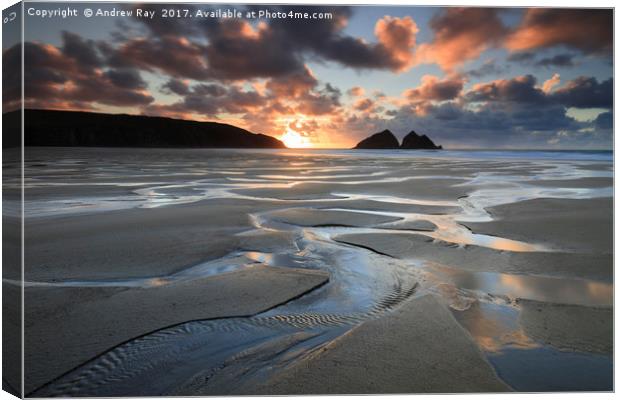 Towards the Setting Sun (Holywell) Canvas Print by Andrew Ray
