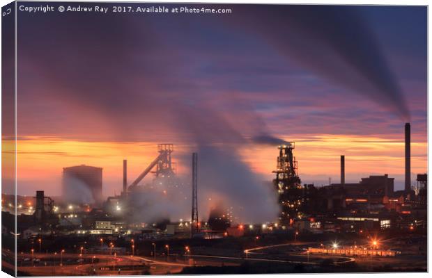 Industrial Landscape (Port Talbot)  Canvas Print by Andrew Ray