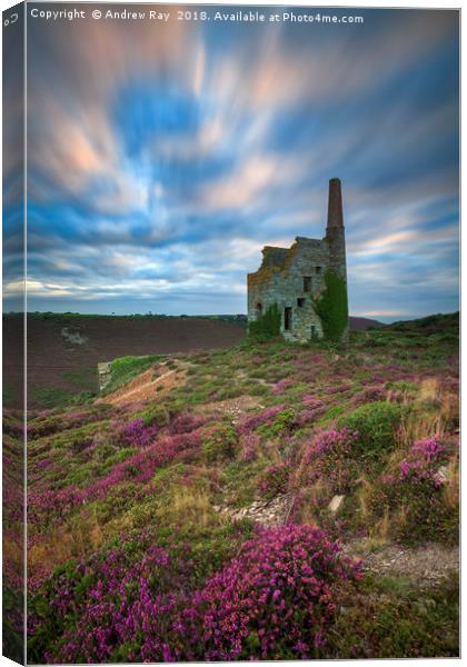 Cornish Engine House Canvas Print by Andrew Ray