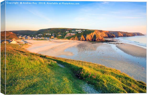 Porthtowan View Canvas Print by Andrew Ray