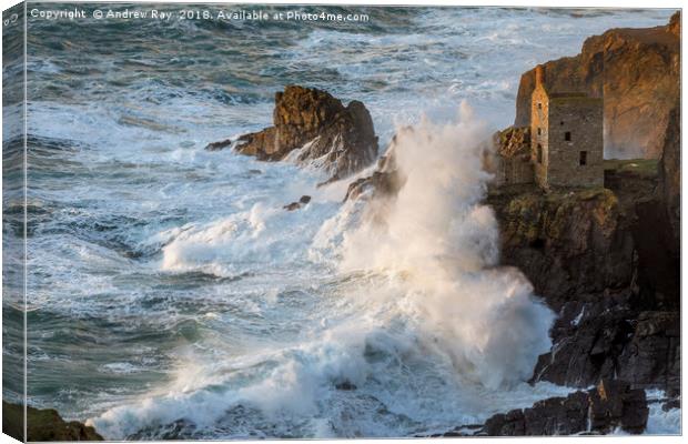 Stormy evening at Botallack Canvas Print by Andrew Ray