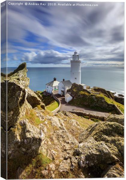 Above Start Point Lighthouse Canvas Print by Andrew Ray