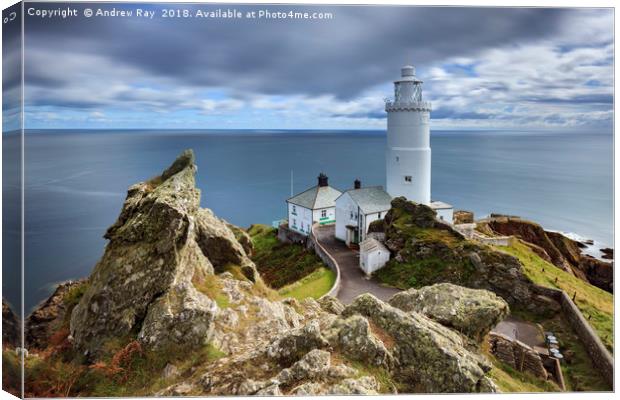 Lighthouse at Start Point Canvas Print by Andrew Ray