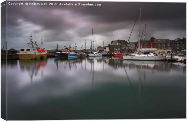 Padstow reflections Canvas Print by Andrew Ray