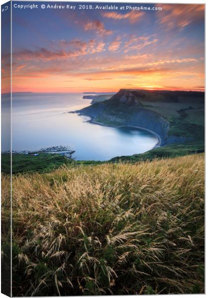 Sunset over Chapman's Pool by Andrew Ray Canvas Print by Andrew Ray