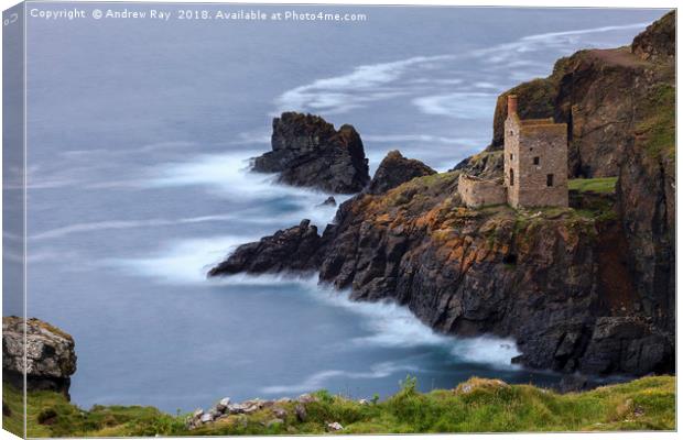 Engine House at Botallack Canvas Print by Andrew Ray