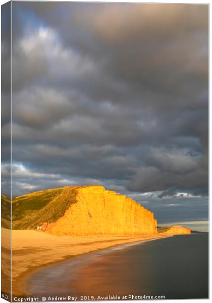 Stormy evening at West Bay Canvas Print by Andrew Ray