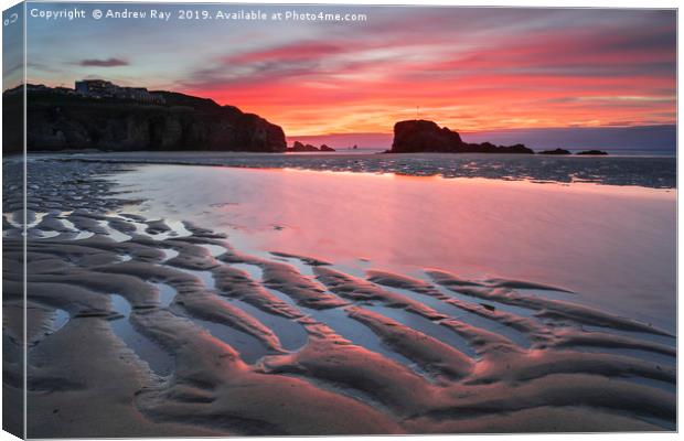 Towards sunset (Perranporth Canvas Print by Andrew Ray