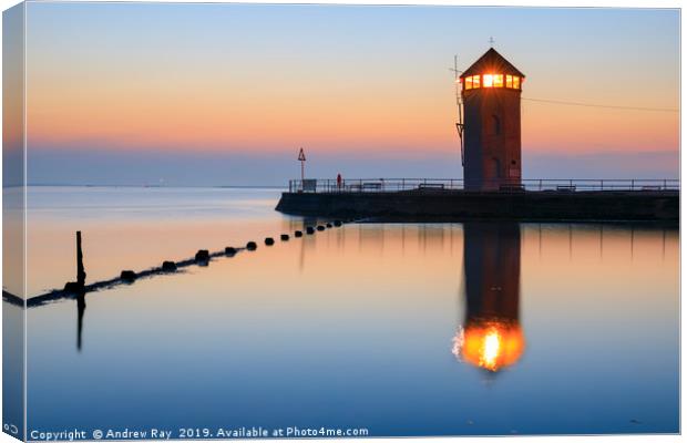 Twilight at Batemans Tower (Brightlingsea) Canvas Print by Andrew Ray