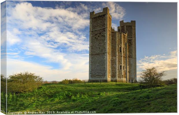 Late light on Orford Castle Canvas Print by Andrew Ray