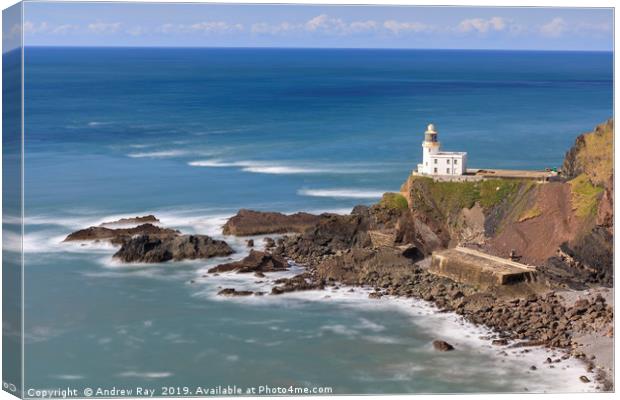 Hartland Point Lighthouse Canvas Print by Andrew Ray