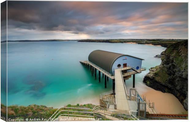 Padstow RNLI Station at sunrise Canvas Print by Andrew Ray