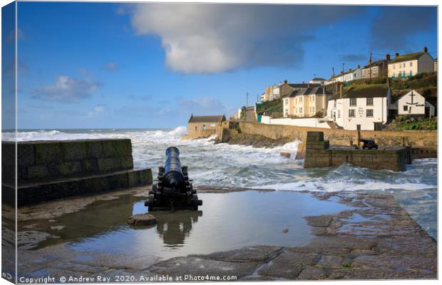 Canon at Porthleven Canvas Print by Andrew Ray