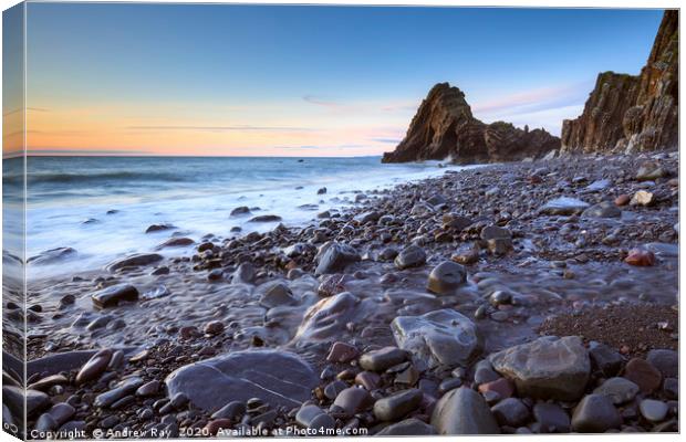 Stream on Mouthmill Beach Canvas Print by Andrew Ray