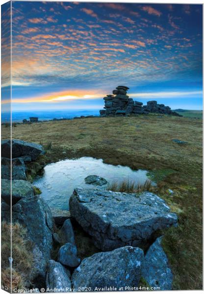 Great Staple Tor Sunset Canvas Print by Andrew Ray