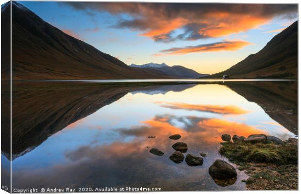 Reflections in Loch Etive Canvas Print by Andrew Ray