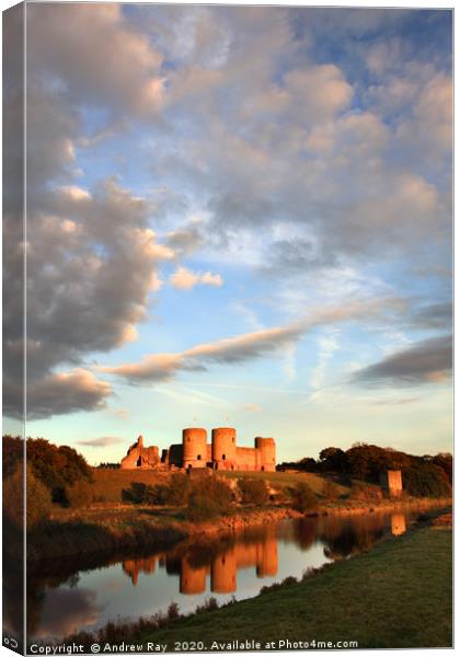 Clouds Over Rhuddlan Castle Canvas Print by Andrew Ray