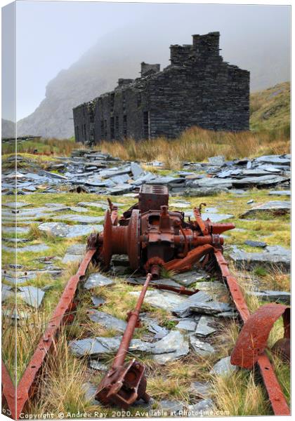 Rhosydd Slate Mine Canvas Print by Andrew Ray