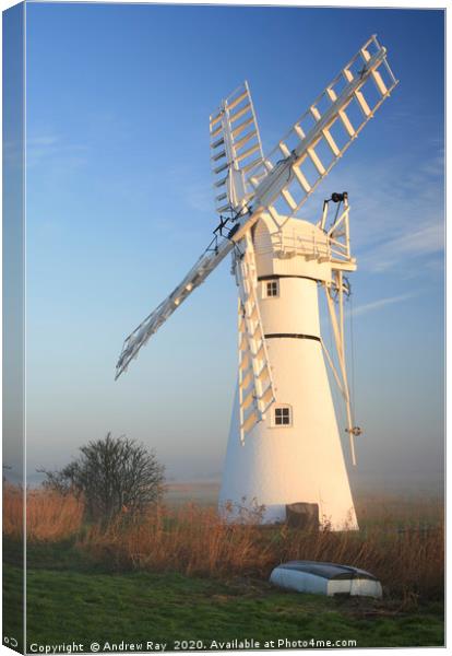 Thurne Windmill Canvas Print by Andrew Ray