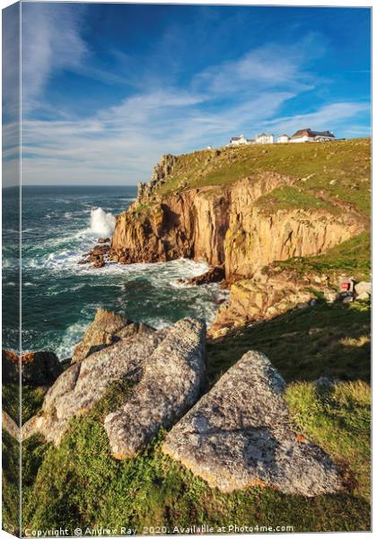 Greeb Zawn (Lands End) Canvas Print by Andrew Ray