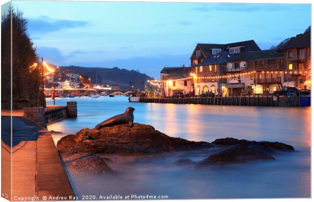 Twilight at Looe River Canvas Print by Andrew Ray