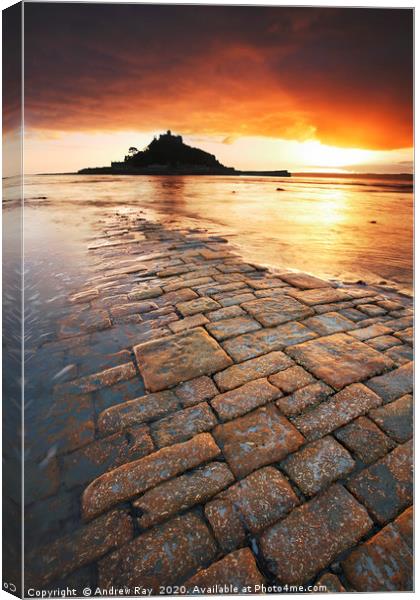 Causeway to the Mount Canvas Print by Andrew Ray
