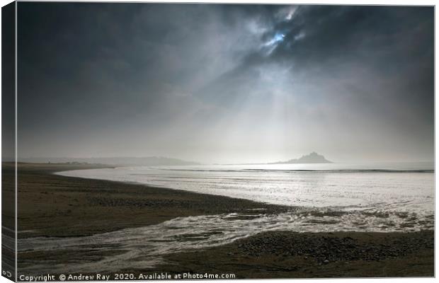 Partial Ecilpse (St Michael's Mount) Canvas Print by Andrew Ray