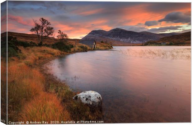 Loch Stack at Sunrise Canvas Print by Andrew Ray