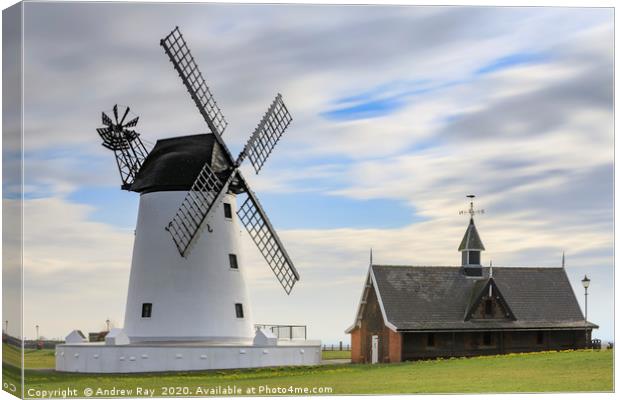 Morning at Lytham Windmill Canvas Print by Andrew Ray
